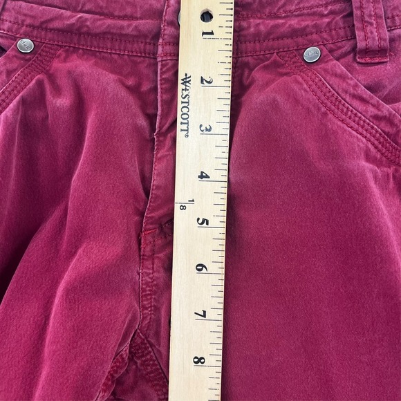 Kuhl Vintage Patina Dye Cargo Red Roll Up Pants Womens Size 8 (Fits 32x30) 16F - Picture 6 of 15